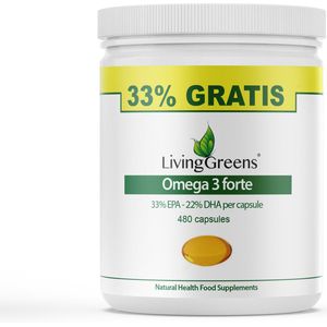 Livinggreens Omega 3 forte voordeelverpakking 480ca
