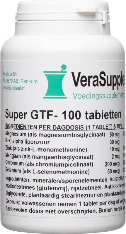 Verasupplements super gtf complex tabletten 100TB