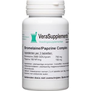 VeraSupplements Bromelaïne/Papaïne complex - 100 tabletten - Enzymenpreparaat