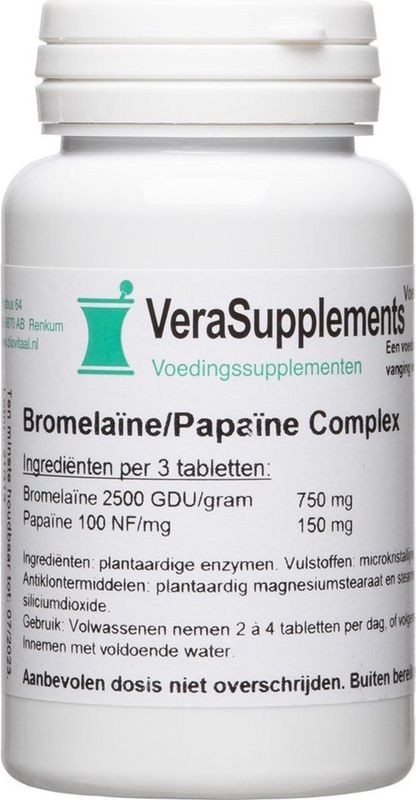 VeraSupplements Bromelaïne/Papaïne complex - 100 tabletten - Enzymenpreparaat