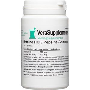 Verasupplements betaine-hcl / pepsine-complex tabletten 200TB