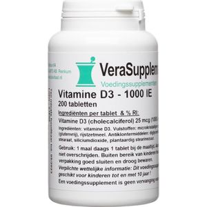 VeraSupplements - Vitamine D3 - 25mcg - Voedingssupplement