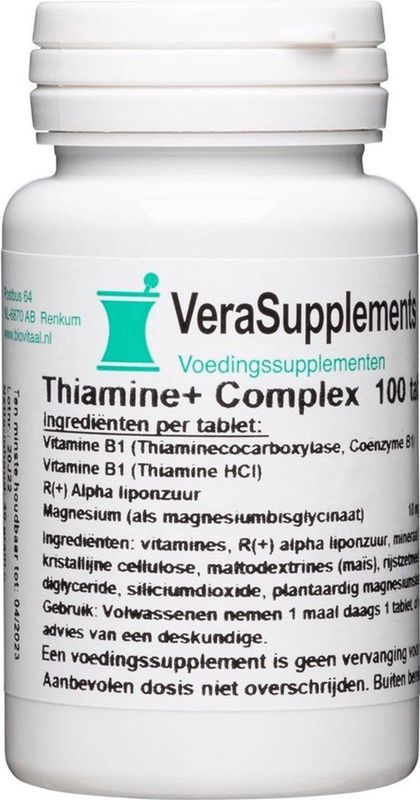 Verasupplements thiamine+ complex tabletten 100TB