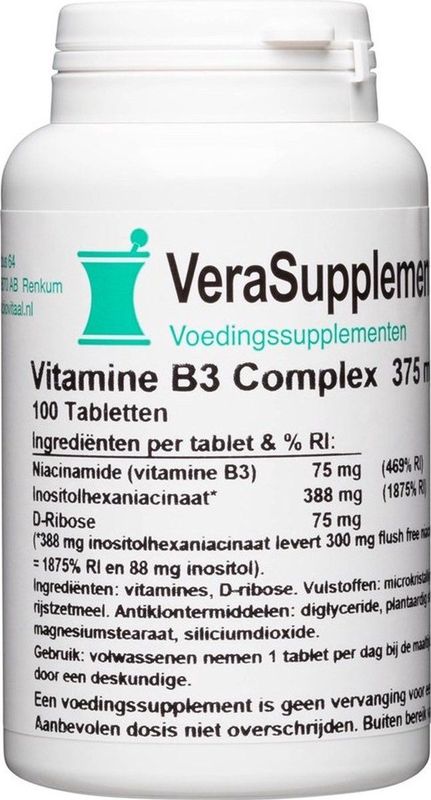 Verasupplements vitamine b3 complex 375 mg tabletten 100TB