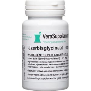 VeraSupplements - Ijzerbisglycinaat - Tabletten - Goed Opneembaar IJzer