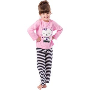 Pyjama - Kattenprint - Meisjes - Katoen - Tweedelige Set