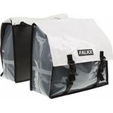 FALKX Tas Dubbel Bisonyl Wit-grijs. Afmeting: (2x) 39x34.5x17.5cm. Totaal Inhoud 45L