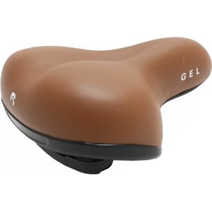 Selle Comfortabel fietszadel - breed zitvlak - ventilatiesleuf - bruine kleur - unisex
