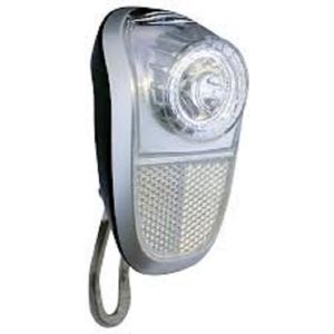 Union LED koplamp voor fiets - Naafdynamo - Zilver/Zwart - Duurzaam en betrouwbaar