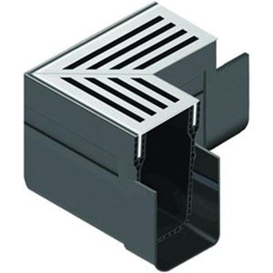 ACO SlimLine hoekstuk incl. blank aluminium rooster