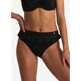 Beachlife - Bikinibroekje - Zwart - Hoog Opgesneden Met Ruches