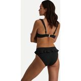 Beachlife - Bikinibroekje - Zwart - Hoog Opgesneden Met Ruches