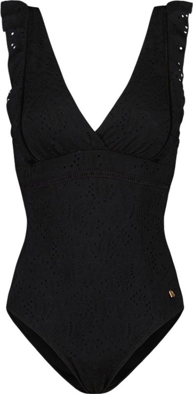 Beachlife - Black Embroidery Ruches - Badpak - Dames