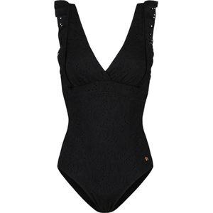 Beachlife - Black Embroidery Ruches - Badpak - Dames