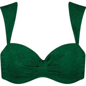 Beachlife - Embroidery - Bikinitop - Donkergroen - Polyester Elastaan
