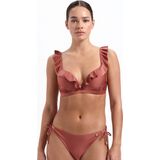 Beachlife Voorgevormde Beugel Bikinitop met Ruches Bruin