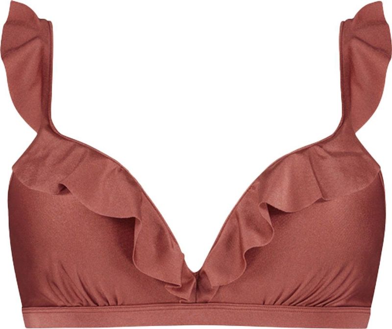 Beachlife Voorgevormde Beugel Bikinitop met Ruches Bruin