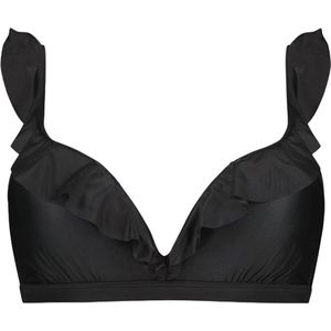 Beachlife Dark Grey ruffle bikinitop