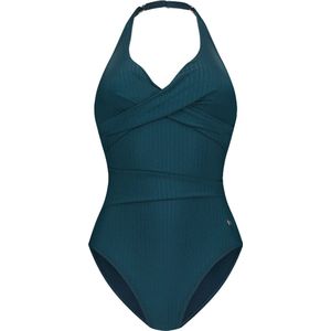 Beachlife Halter Badpak met Ribstructuur Petrol