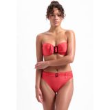 Beachlife - Bandeau Bikinitop - Rood - Voorgevormd met Vaste Softcups