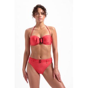 Beachlife - Bandeau Bikinitop - Rood - Voorgevormd met Vaste Softcups