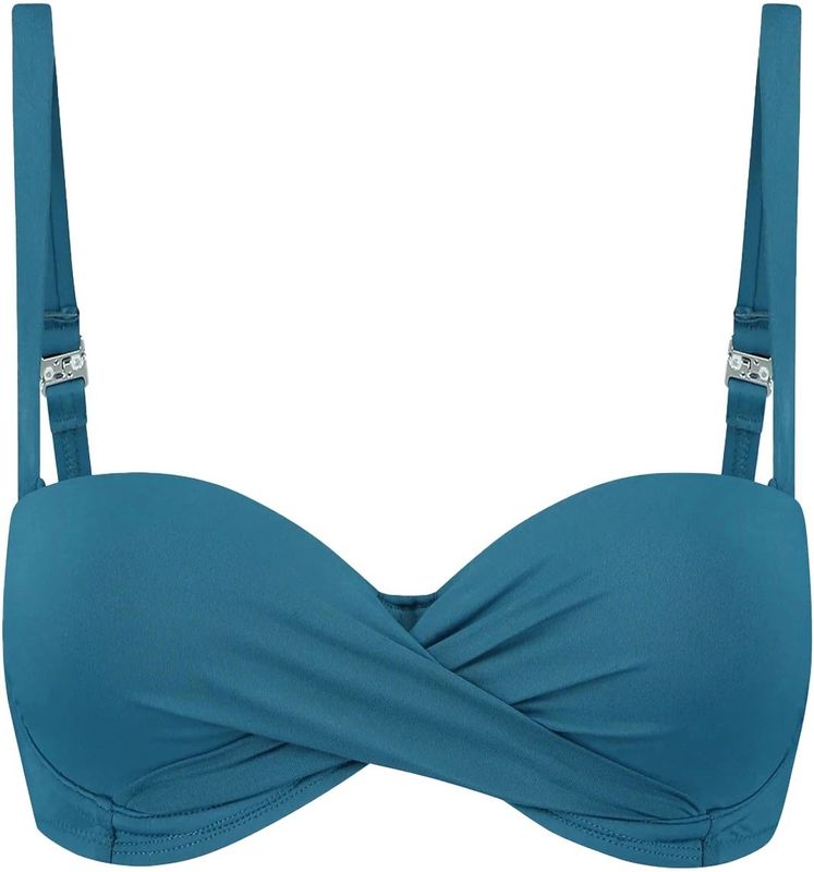 Beachlife - Bandeau Bikinitop - Groen - Voorgevormd met Lurex