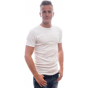 T-shirt - Bright White - 100% Katoen - Ronde Hals - Korte Mouwen