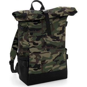 Block roll-top backpack, Kleur Jungle Camo/ Black