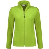 Santino Bormio Dames Fleecejack lange mouwen+Rits - Geen bedrukking - Limegroen