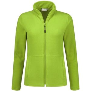 Santino Bormio Dames Fleecejack lange mouwen+Rits - Geen bedrukking - Limegroen