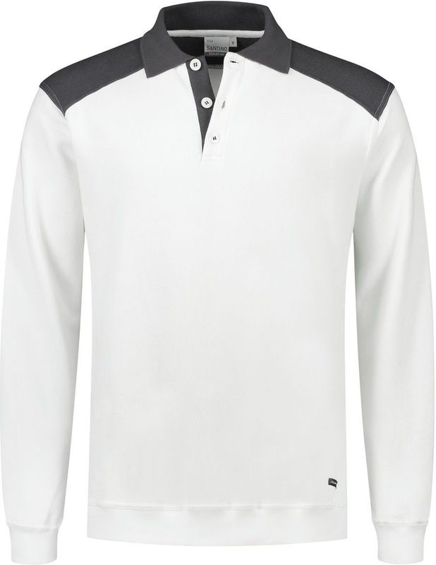 Santino Tesla Polosweater White / Graphite maat S