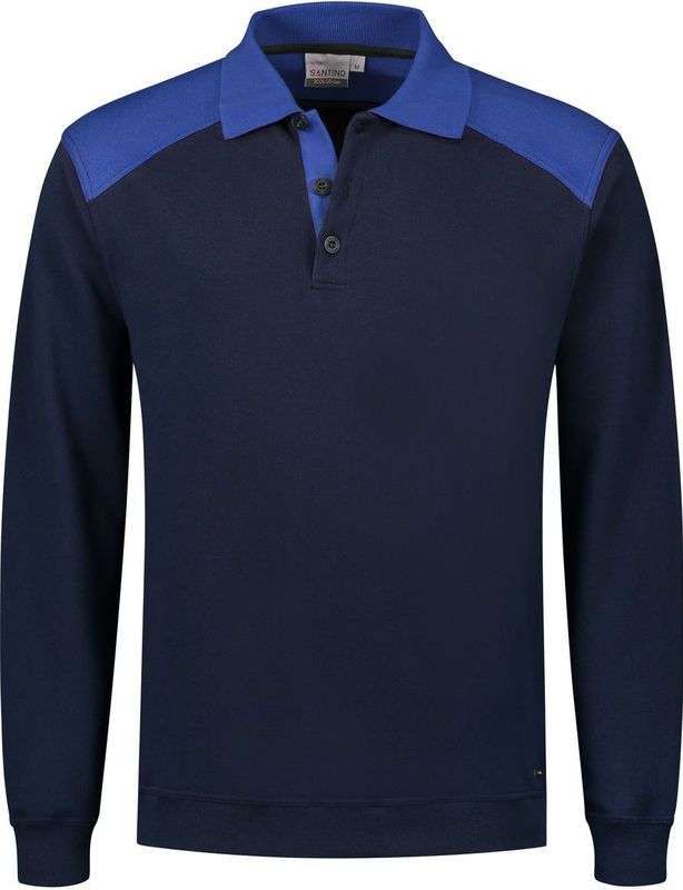 Santino Tesla Polosweater Real Navy / Royal Blue maat S