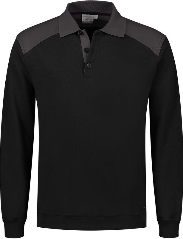 Santino Tesla Polosweater Black / Graphite maat S