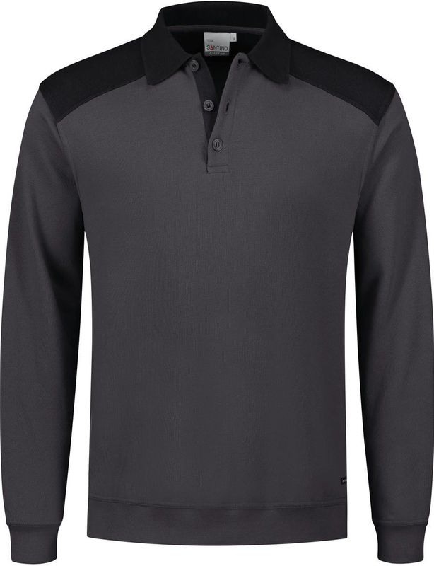 Santino Tesla Polosweater Graphite / Black maat S