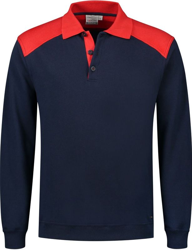 Santino Tesla Polosweater Real Navy / Red maat S
