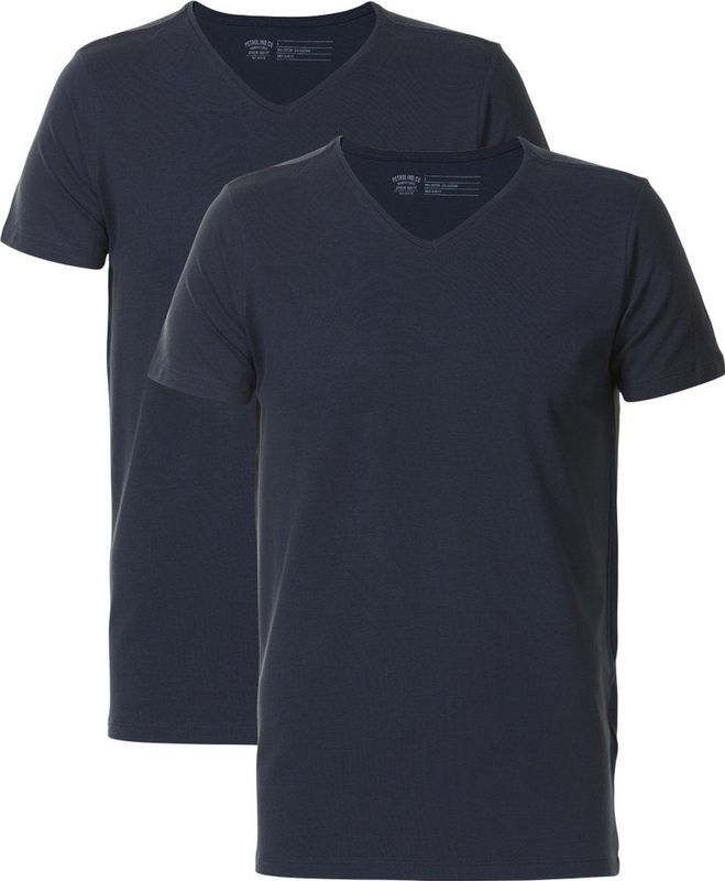 Basic T-shirts - Set van Twee - V-hals - Zachte Katoenmix
