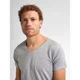 Petrol Industries - Heren 2-pack Basic T-shirts V-Hals - Grijs