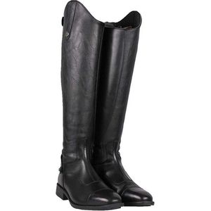 QHP - Birgit - Rijlaars - Zwart - Rundleer, Imitatieleer, Rubber