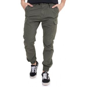 Cargobroek - VINCE - Effen - Katoen - Tapered Pasvorm - Lang