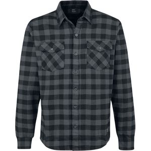 Vintage industries flanel blouse harley grijs geblokt