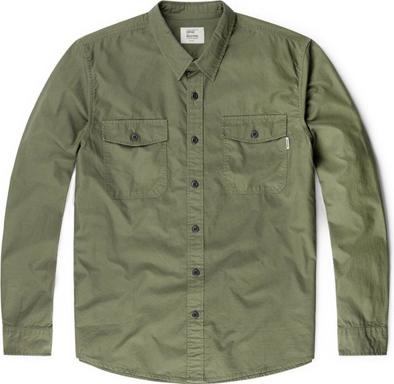 Vintage Industries - Boston Shirt - Donkergroen - Overhemd