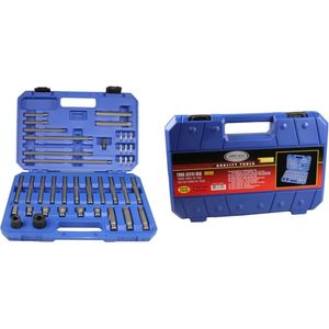 Hofftech 41-delige bitset - Inbus, Torx, veeltand en Ribe - Inclusief opbergkoffer - Chroom vanadium staal