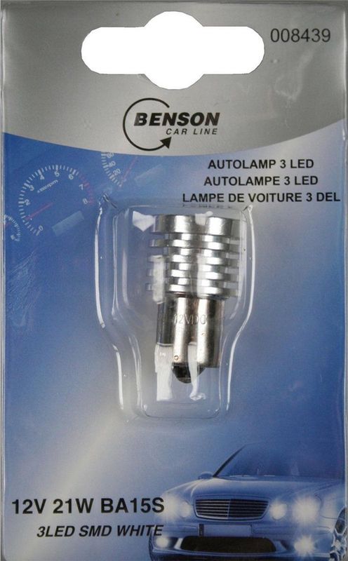 Benson - Autolamp - Helder Wit Licht - 12V - 21W - BA15S Fitting