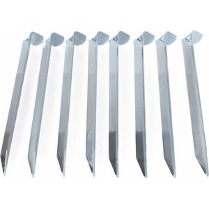 Benson Grondpen/tentharing - 8x - zilver - staal - 17 cm - Rotspen - Spijkerharing