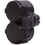 Benson - Stekker Duo Verloop - Buitenstopcontact - Zwart - Spatwaterdicht - 3500W