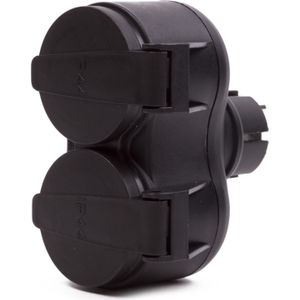 Benson - Stekker Duo Verloop - Buitenstopcontact - Zwart - Spatwaterdicht - 3500W