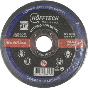 Hofftech Metaal doorslijpschijf - 115 x 1 mm - Ultradun en krachtig - Voor ferro en non-ferro metalen