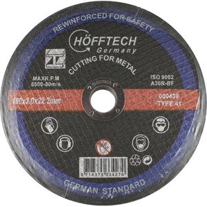 Hofftech - Metaal Doorslijpschijf - 180 mm - Nauwkeurige Slijpranden