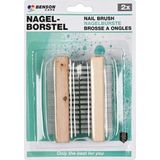 Benson Houten nagelborstel - dubbelzijdig - 10 x 4.5 cm - 2 stuks
