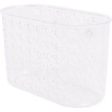 Benson Transparant douchebakje met zuignap - maat L - kunststof - 17,5 x 8 x 12 cm